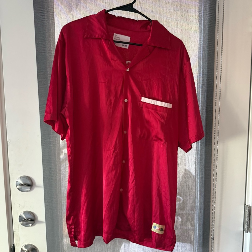 Classic Red Men's Casual Button Down Shirt